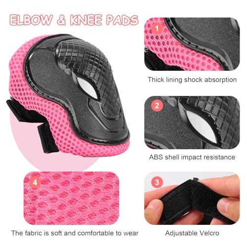 Knieschoner Kinder, Verstellbare Knieschützer Ellenbogenschoner Handgelenkschoner, Schoner Schützer Inliner Kinder, Protektorenset für Inliner Skaten Roller Skateboard Rollschuhe