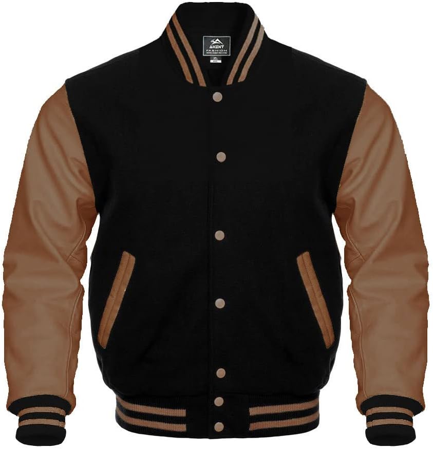 Letterman Baseball Varsity Jackets Genuine Leather Sleeves Multi wool colors