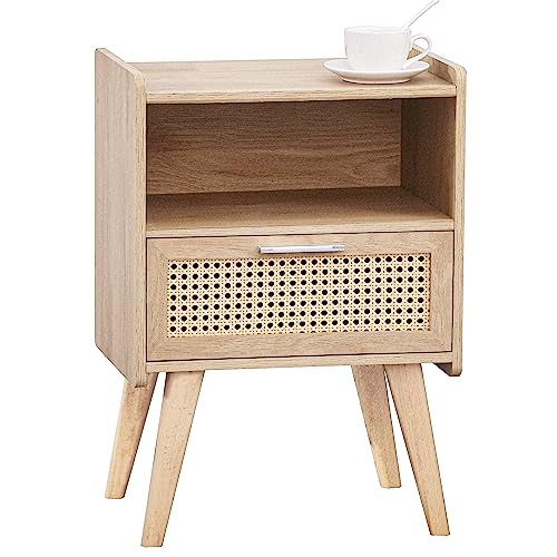 Hhetogol Rattan Nightstand, Rattan Furniture, Rattan Side Table, End Table With Storage, Boho End Table For Bedroom, Living Room, Dormitory - Natural Xxctg58Y #TOP25