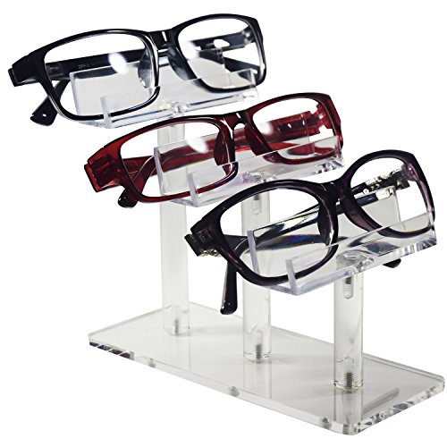 Mooca 3 Tier Acrylic Eyeglasses Frame Stand, Sunglasses Rack, Sunglasses Stand Acrylic Sunglasses Display, Sunglasses Rack Holder, Acrylic Glass Display, 5â€H
