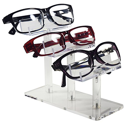 Mooca 3 Tier Acrylic Eyeglasses Frame Stand, Sunglasses Rack, Sunglasses Stand Acrylic Sunglasses Display, Sunglasses Rack Holder, Acrylic Glass Display, 5H