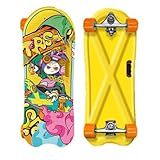 QWPOFISN Skateboard for Dogs - Dog Skateboard, Smooth, Flexible Cornering Pet Skateboard Complete Designed for Dogs and Pets - No Assembly Required - Max Load 80kg for Pets(Yellow)