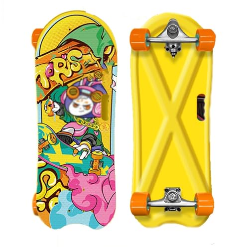 QWPOFISN Skateboard for Dogs - Dog Skateboard, Smooth, Flexible Cornering Pet Skateboard Complete Designed for Dogs and Pets - No Assembly Required - Max Load 80kg for Pets(Yellow)