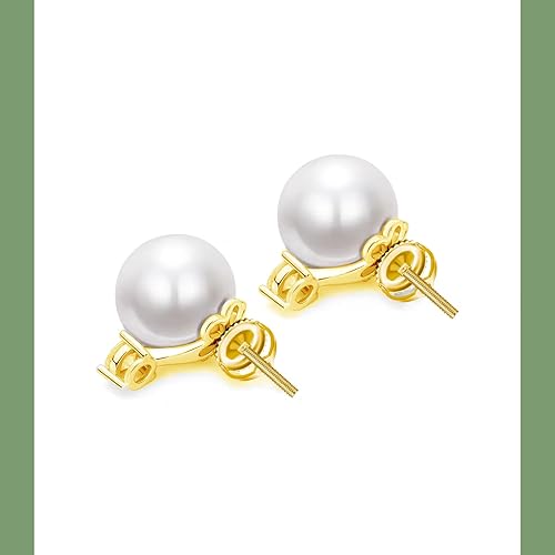 Miniatura 7 de 2 pares de aretes de repuesto de rosca de plata de ley 925, hipoalergénicos chapados en oro, para postes roscados de 0.032 pulgadas (dorado)