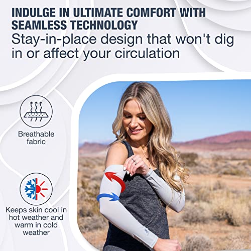 Image of SportsTrail Cooling Arm Sleeves for Men & Women - Breathable, UV Sun Protection, Sports Arm Sleeves for Women, Men & Youth