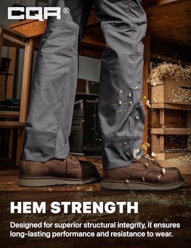 Image of CQR Men's Quick Dry Work Pants, Water Resistant Outdoor Tactical Pants, Lightweight Stretch Cargo Hiking Pants