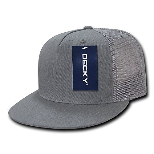 DECKY 5 Panel Denim Trucker Hat, Grey