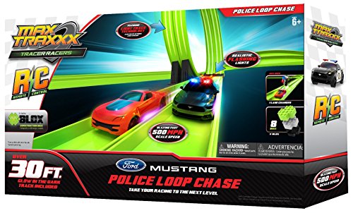 Max Traxxx Remote Control 'Police Loop Chase' Race Track Set with Ford Mustang Police Car
