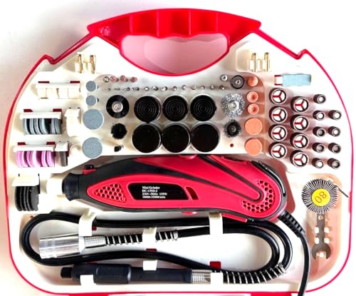 MAIL MORE Rotary Drill Set â 210-Piece Electric Multi Tool Kit for DIY, Hobby & Crafts â Professional Rotary Tool with Accessories for Engraving, Polishing, Grinding & Drilling