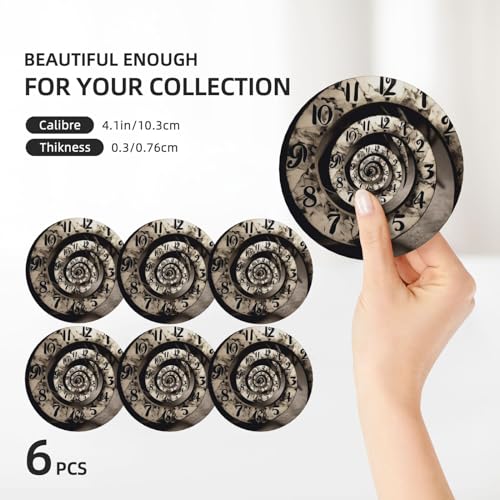 Dessous de verre céramique absorbants x6 avec support pour table - 4