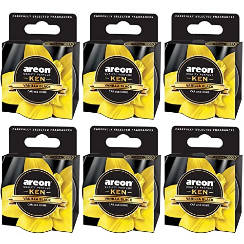 Désodorisant Voiture AREON Ken Parfum de Luxe Vanille Noire avec Diffuseur Réglable 3D