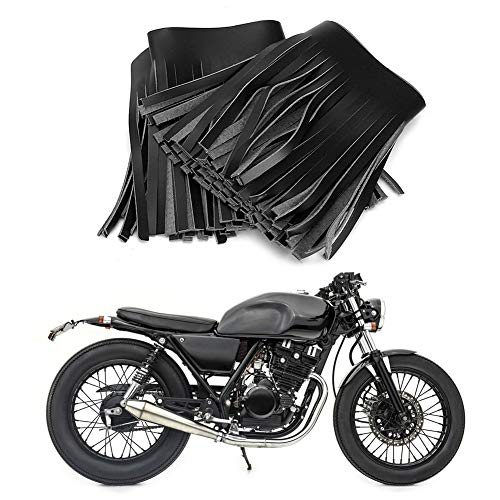 Tassels para alforjas de motocicleta, 2 piezas, cuero artificial, estilo retro, montaje en pedales y alforjas, color negro, modelo KIMISSzngt8xi03u-01 miniatura 3
