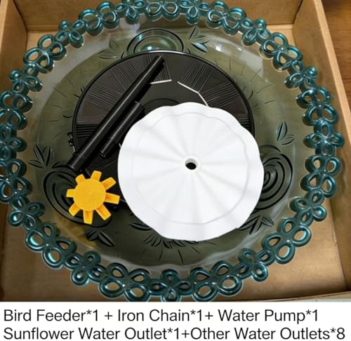 2026 Solar Cascade Hanging Bird Bath Fountain, Solar Powered Birdbath Water Fountain Pump Dispenser, Outdoor Decor Hummingbird Bath Shower Bowl Kit, Garden Gift for Yard Patio Decoration (Blue) — view 4