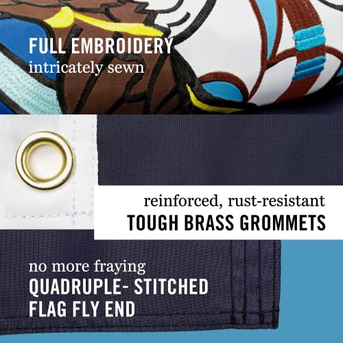 Navy Flag 3X5 Ft | Heavy Duty Us Navy Flag | Quadruple Stitched Fly End | Durable High-Performance 210D Nylon For High Winds | Eagle Ship & Anchor | Brass Grommets #TOP3