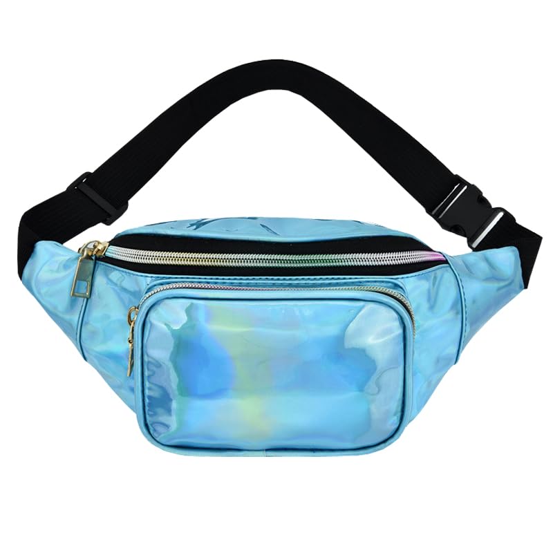 YUNHE Waist Bag Holographic Fanny Pack with PU Leather