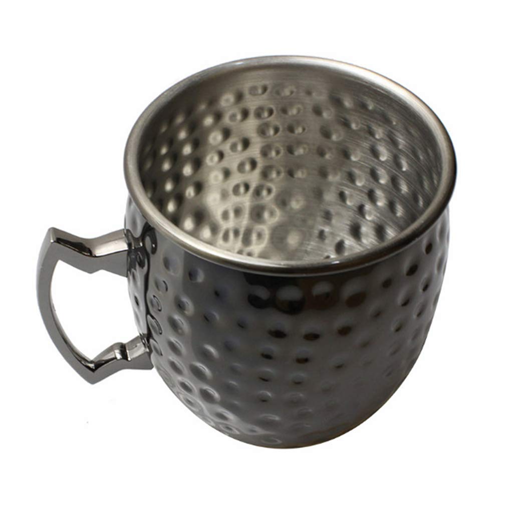 Hoshen - Bicchiere da birra in rame placcato in rame, per cocktail con martello placcato in rame, 510 ml, in acciaio inox con placcatura in rame, adatto per bar, punto argento