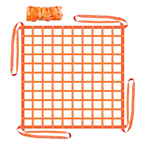 YATOINTO Cargo Lifting Net 6.56'x6.56', Lifting Net Straps for Hoist 4500lbs Load Capacity, Nylon Sling Hoisting Net 15CM Square Hole for Construction Rigging Moving Towing Hoisting Unloading by YATOINTO - Used condition - US$32.93