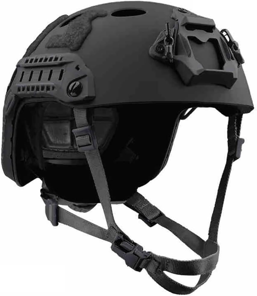 Adjustable Tactical Helmet, Lightweight ABS Helmet with Front Mount Base, Side Rails and Vent Holes, Modular Outdoor Gear for Airsoft Training, Hunting and Paintball