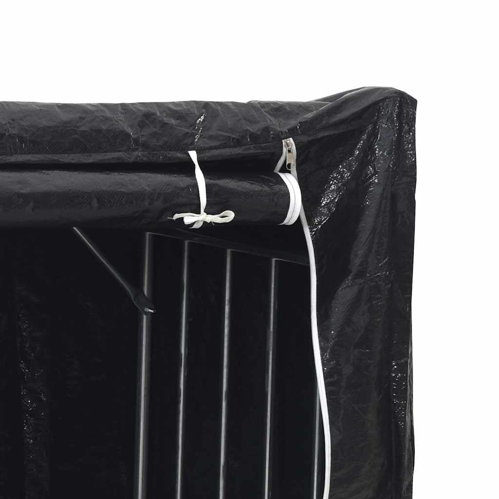 Estantería para leña con protección contra la lluvia, 100 x 100 x 200 cm, de acero galvanizado, para guardar leña para chimenea, para exteriores, funda para lluvia con cremalleras, máx. 180
