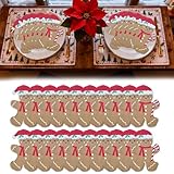 20 Piezas Servilletas de Navidad,Servilletas Forma Pan de Jengibre,servilletas de Papel con Diseño de Hombre de Jengibre,Decoración de Mesa Navideña,para Invierno,Vacaciones