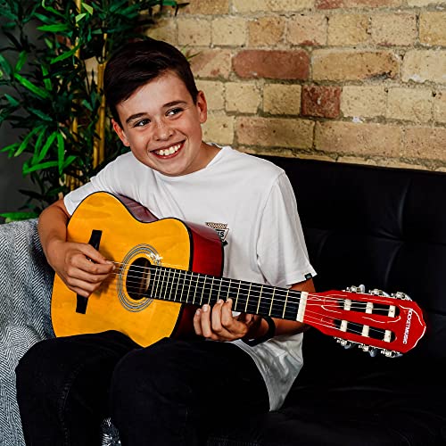 3rd Avenue XF 1/2 Flamencogitarren-Starterset in Junior-Größe für Kinder, Konzertgitarre mit Nylonsaiten, mit Gigbag, Kapodaster und Plektren – in Natur