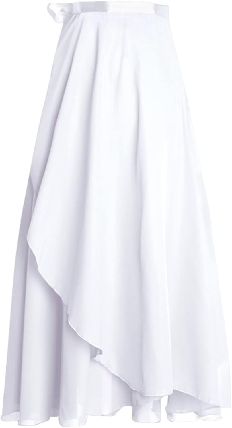 Phoeswan Dance Skirts for Women, Long Chiffon Ballet Skirt, Women's Dance Wrap Skirt with Tie - Image 4