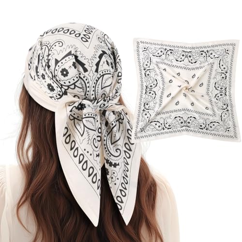 1 Pcs 27.5 Inches Satin Head Scarf Silk Like Stain Bandana Sleeping Hair Wrap Hair Scarf for Women