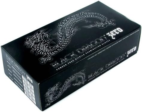 1 Box of Black Dragon ZERO Medical Nitrile Gloves - Piercing and Tattoo Artists Glove- Medium