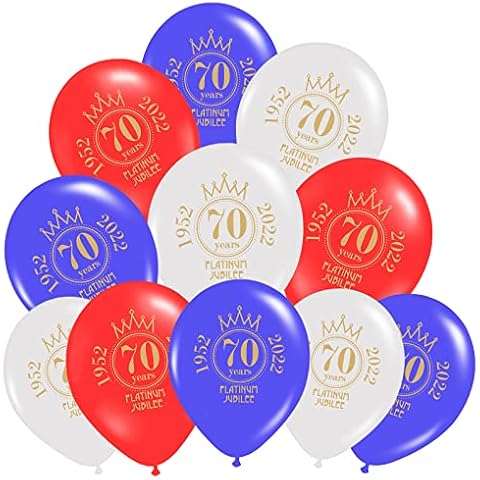 20 Pcs Platinum Jubilee Decorations 2022, Queens Platinum Jubilee Balloons , Pack of 20 Ballons for Street Party Celebrations 2022 United Kingdom Cover