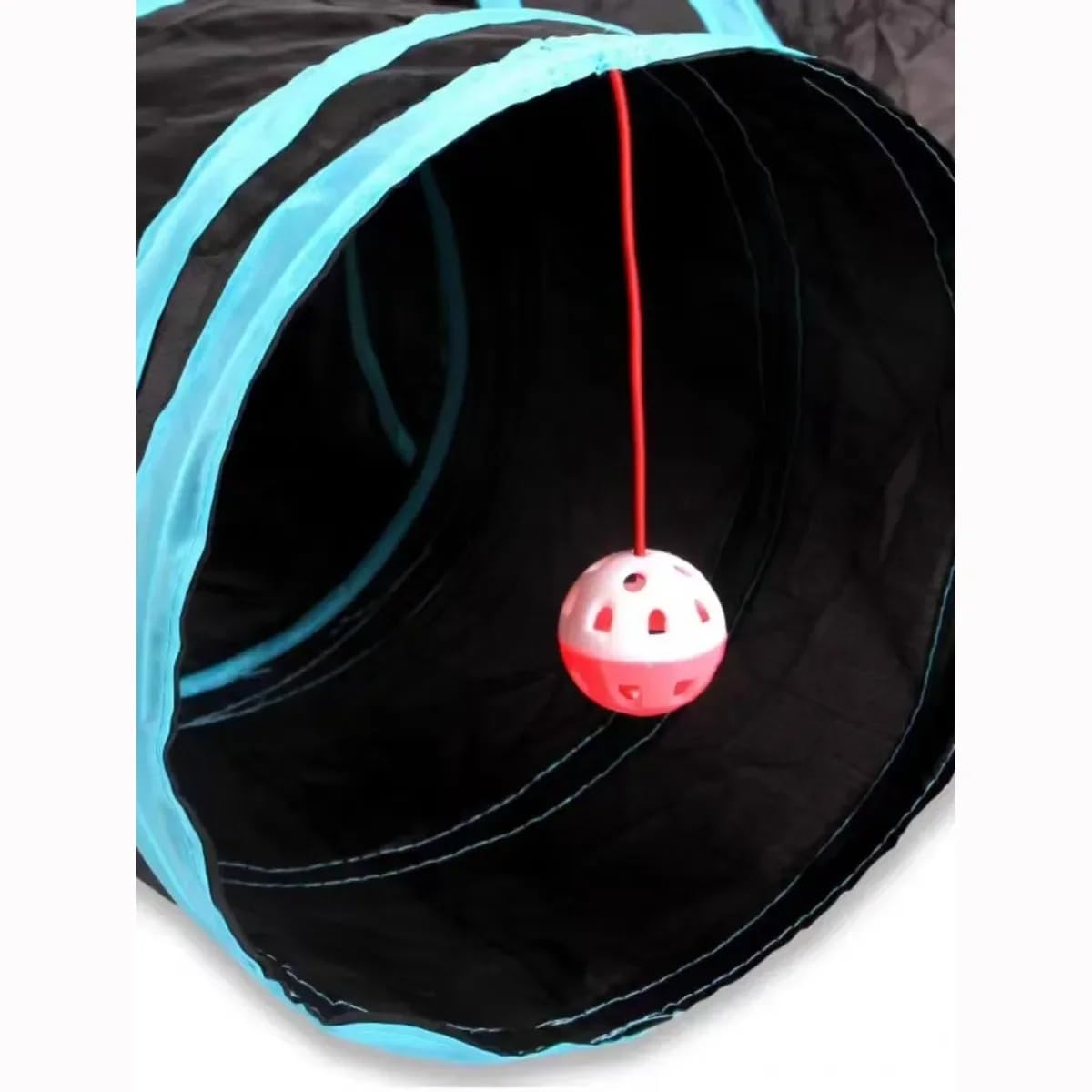 Tunnel De Jeu pour Chat Résistant À l'usure Tunnels Pliables pour Animaux De Compagnie Jouet De Jeu pour Chats Cochon d'Inde Lapins Fourniture pour Chat,Bleu Et Noir