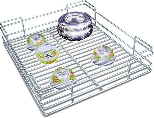 WINSTARHigh Grade Stainless Steel Kitchen Plain Multipurpose Basket | Kitchen Organizer Rack | Modular Kitchen Cabinet (17W x 20D x 8H inches)