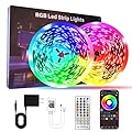 HBOWMDJIA 150 FT LED Strip Lights for Bedroom (2 Rolls 75 FT) with Remote and Application Controlled Smart LED Lights, Music Synchronized RGB Color Changing Light, Suitable for Room Party Decoration
