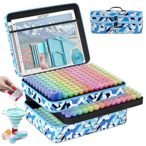 Image of ARTDOT 420 Slots Storage Container for Diamond Art Kits for Adults,Portable Bead Storage Boxes for Diamond Painting Accessories and Tools