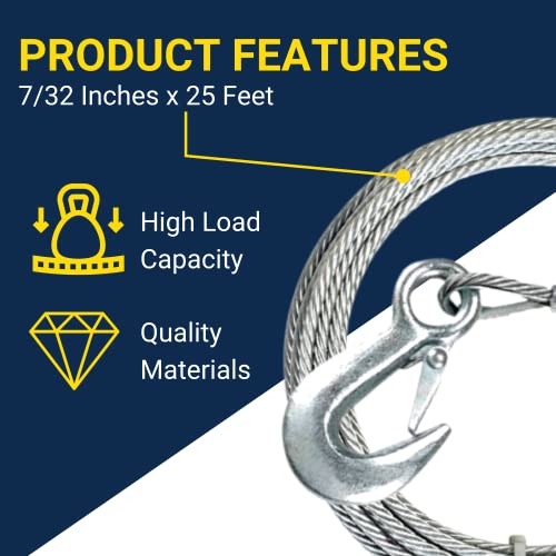 Tie Down Engineering 59395 Winch Cable 7/32" X 25' #TOP1