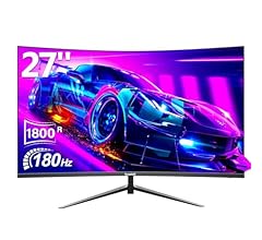 Gawfolk Curved 27 Inch Gaming Monitor Full HD 1080P 1800R Frameless 180HZ Computer Monitor, 1ms GTG with FreeSync,Eye-Care …