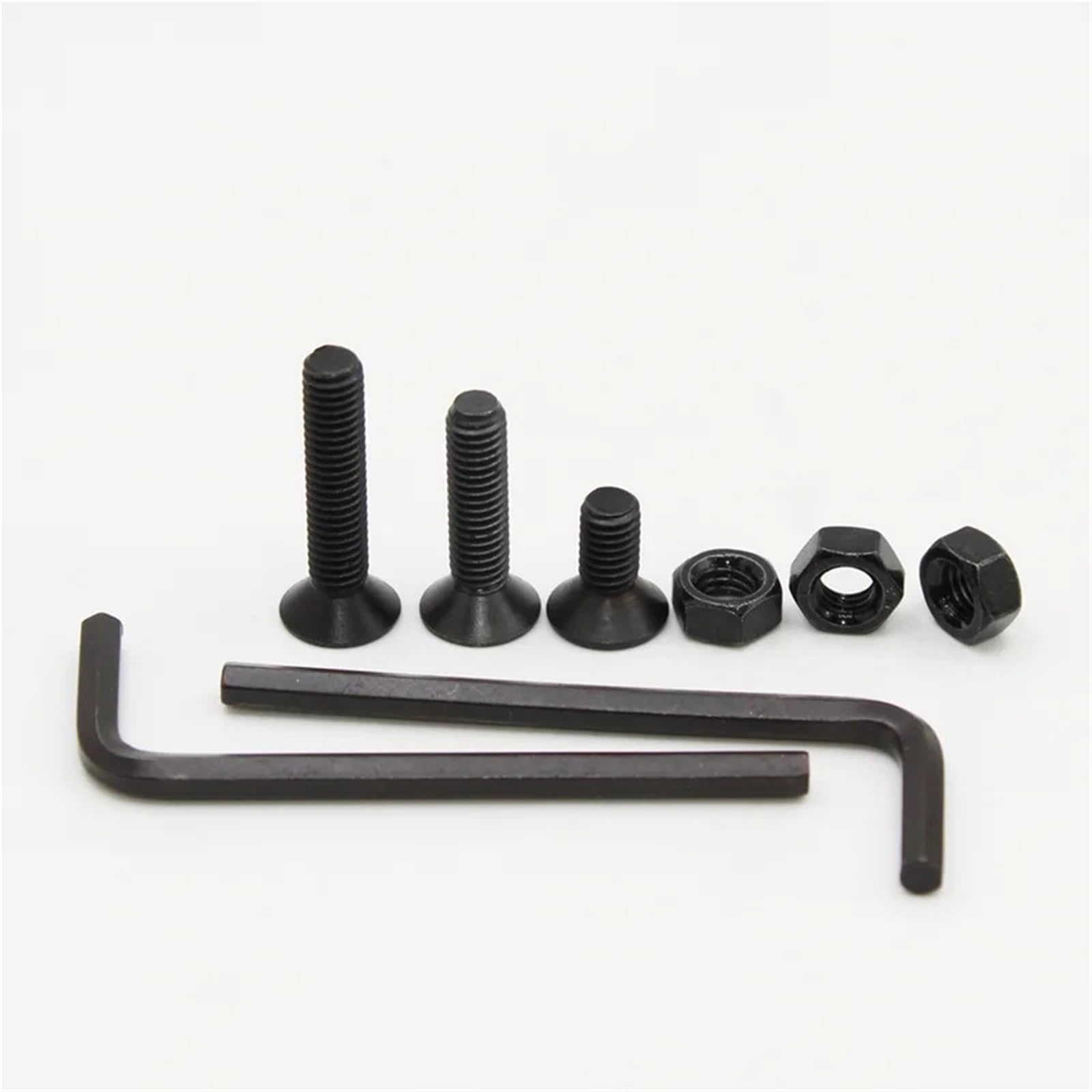 Juego De Tornillos Y Tuercas Kit de tornillos cabeza avellanada plana, hexagonal, M2, M3, M4, M5, M6, juego y tuercas acero al carbono negro(M6 142pcs)
