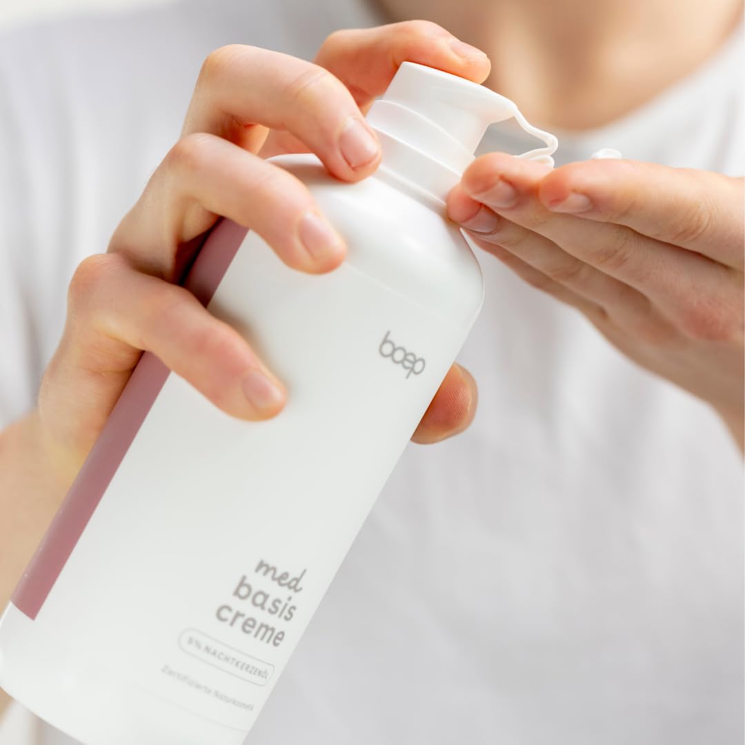 boep med Basiscreme | Basispflege für Problemhaut wie Neurodermitis oder Rosacea | Sehr trockene oder juckende Haut | Zertifizierte Naturkosmetik (500ml)
