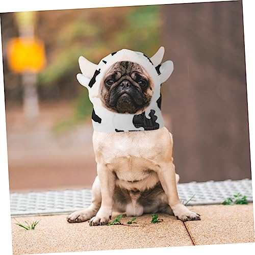Disfraz de sombrero de vaca para perro cómodo y de felpa miniatura 6