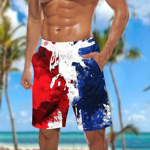 Men's Swim Trunks Quick Dry Board Shorts American Flag Patriotic Hawaii Swimwear USA 4th of July Beach Shorts2