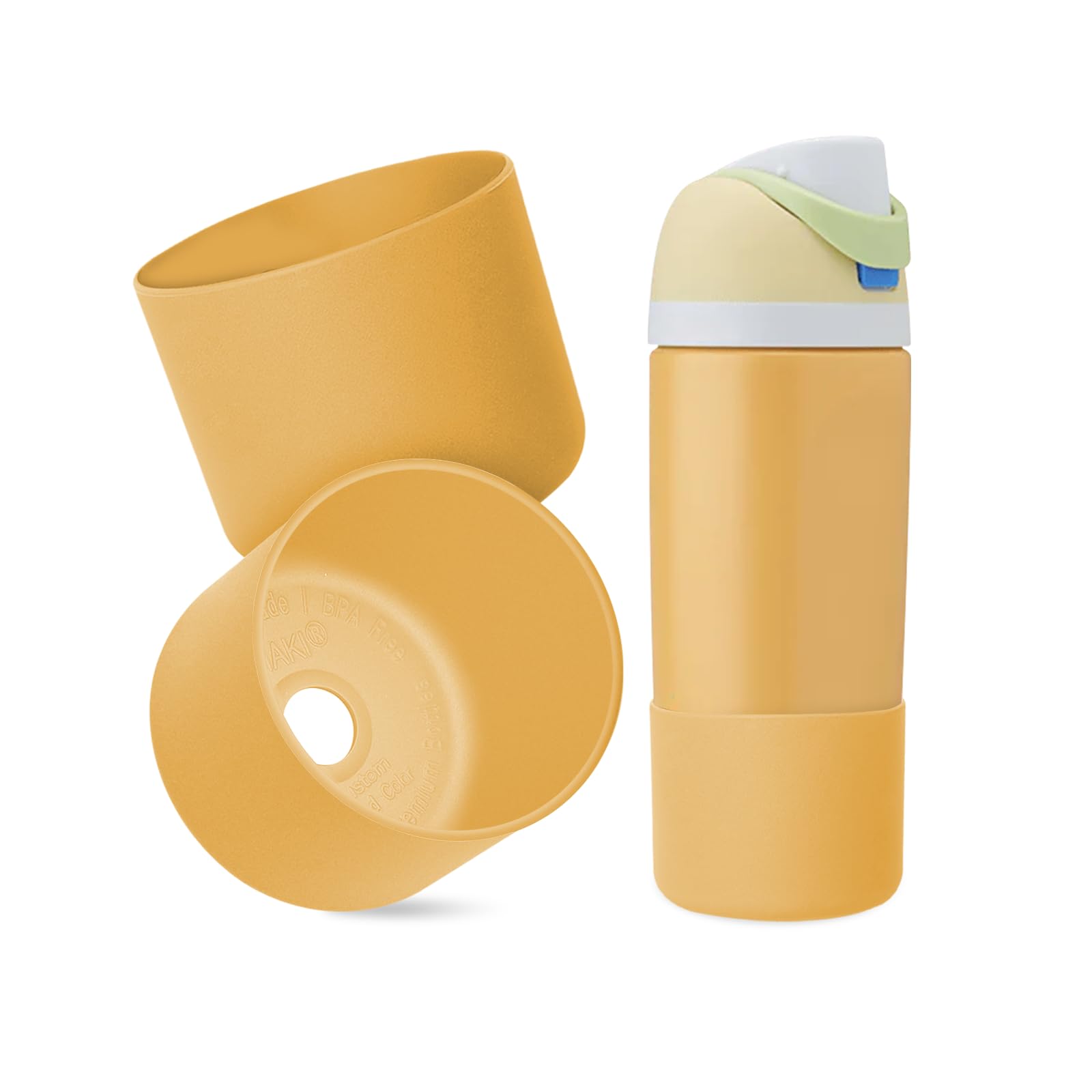 2PCS Higher Silicone Boots for Owala Kid Water Bottle, Compatible with Owala Kids FreeSip 16oz, Tumbler 15oz & 12oz, Flip 14oz, Scratch-Resistant Bottle Accessories, BPA-Free