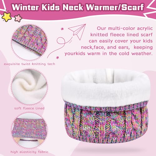 Image of ZOORON Kids Winter Hat Gloves Scarf Set, Girls Boys Hats Beanie with Pom