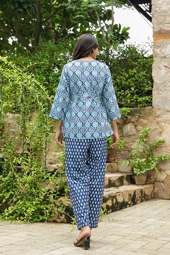 Image of GRECIILOOKS Women Rayon Stylish Co-Ord Set Trendy Summer Travel Outfit | Lightweight 3 Piece Dress For Holiday Look & Puja | Floral Printed | Hangouts | Picnic | Vacation Wear | Ethnic