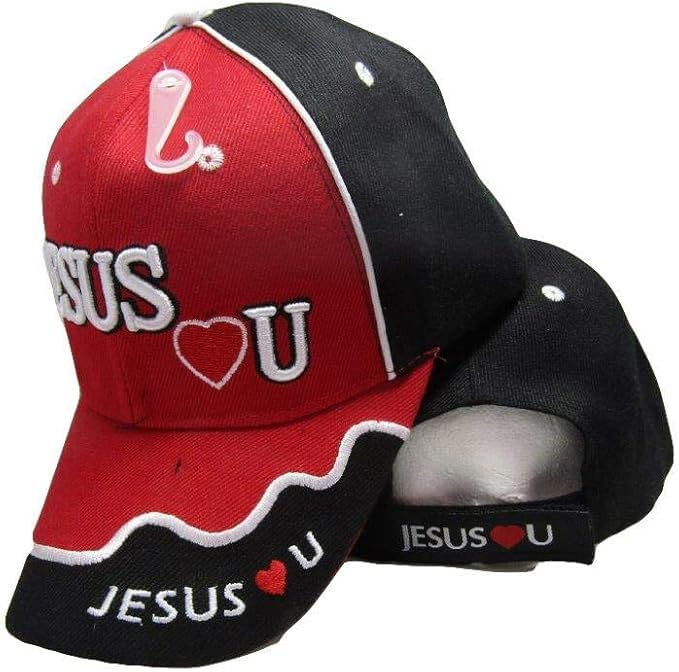 Flakita's Novelties Jesus Hearts (Loves) You Christ Christian Acrylic Adjustable Embroidered Cap Hat