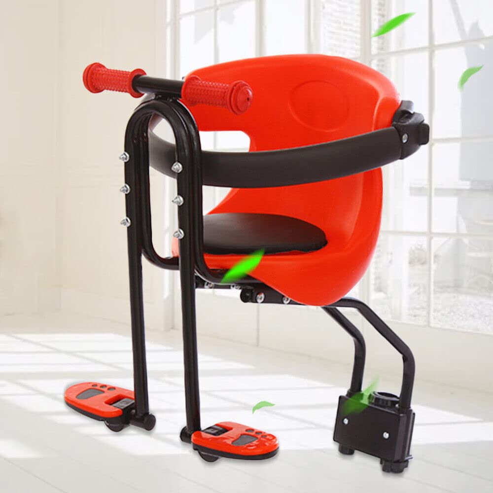 Seggiolino per bicicletta per bambiniSeggiolino per bicicletta da montagna. Sedile per bambini bici anterioreSgabello per bambini auto singoloSella per bambini auto pieghevole con pedali