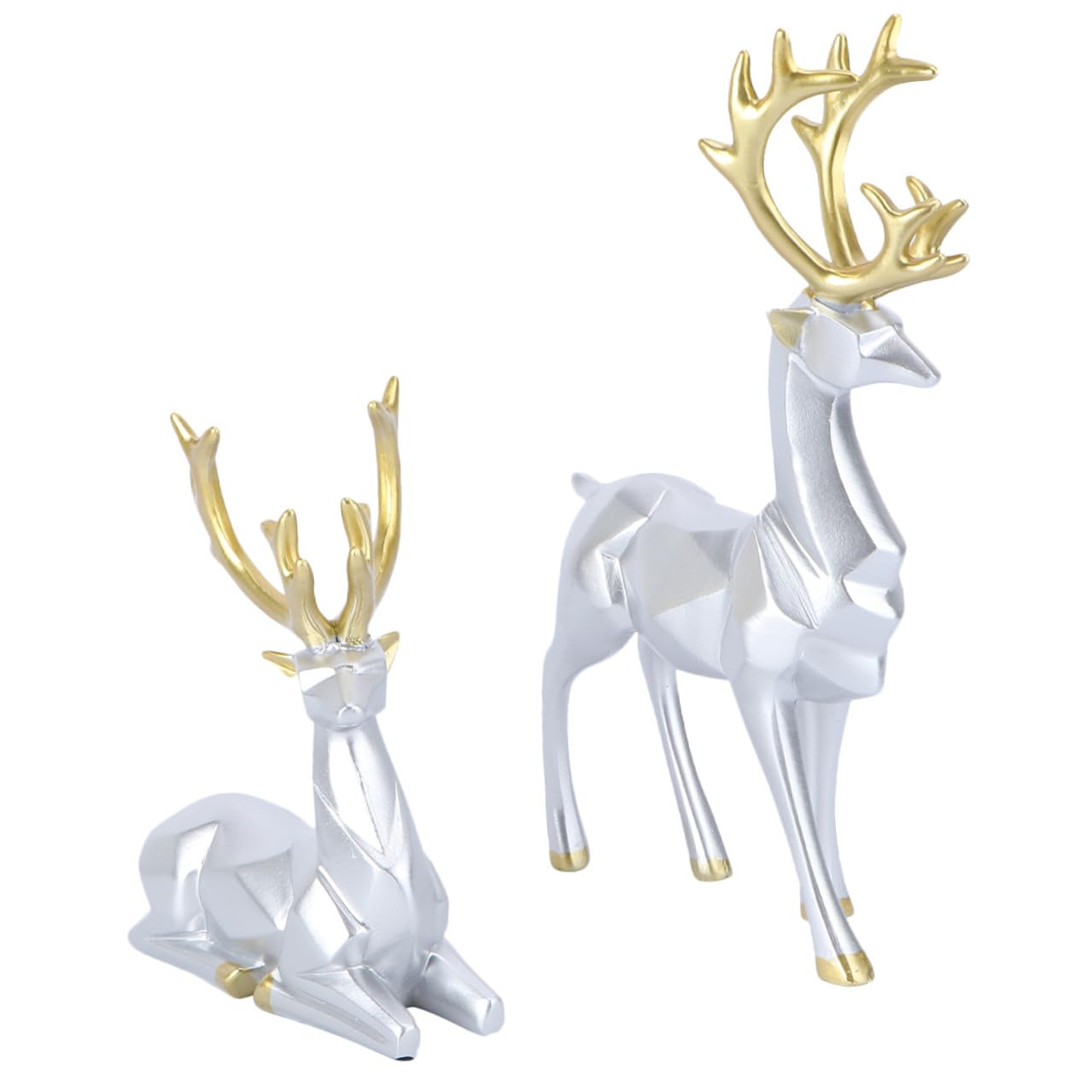 Figurines de cerf origami argent décoration de Noël salon et bureau