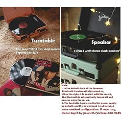 Tourne-Disque, Gramophone, Tourne-Disque Vitesses du Tourne-Disque avec Haut-parleurs stéréo intégrés Prend en Charge la… - Les Beatles, Paul McCartney, John Lennon, RIngo Starr, George Harrison Tourne-Disque, Gramophone, Tourne-Disque Vitesses du Tourne-Disque avec Haut-parleurs stéréo intégrés Prend en Charge la… – Image 4