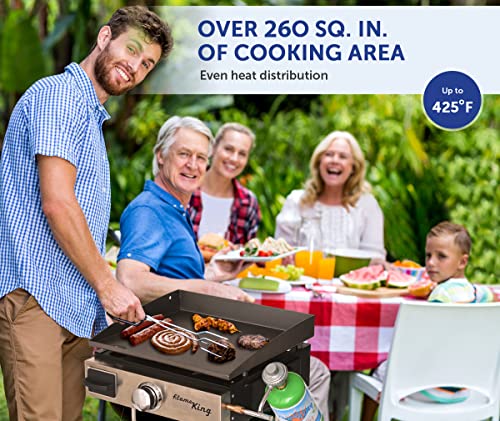 Flame King Flat Top Portable Propane Cast Iron Grill Griddle Tabletop, RV or Wall Mounted, Stand on Floor for Outdoor Camping, RV, Marine,Black - Image 5