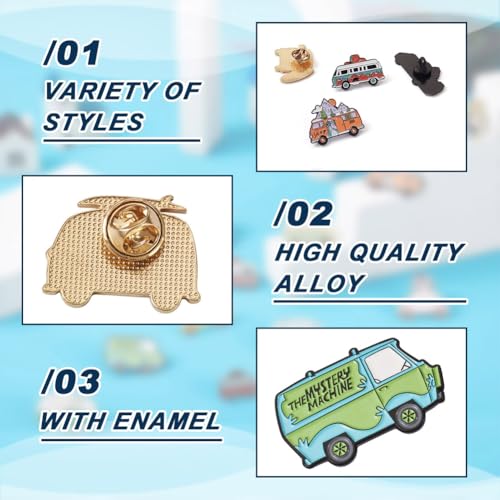Image of KISSITTY 11pcs Vehicle Brooches Cartoon Enamel Pin Bus Motorbike & Bicycle Shape Enamel Lapel Badge Brooch Pins for Backpack Clothes Jackets Suits Coats