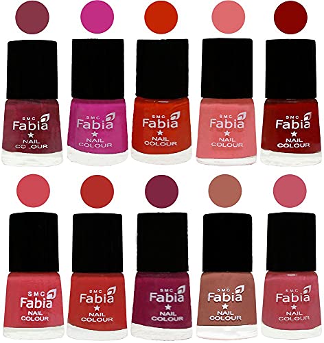 Image of ALL IN ONE (PACK OF 10), Long Lasting Glossy Nail Polish, 6 ml Each, All Vibrant Colours,02283