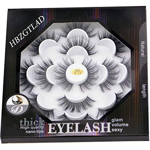 HBZGTLAD NEW 7 Pairs 3D Mink Hair False Eyelashes Criss-cross Wispy Cross Fluffy length Lashes Extension Handmade Eye Makeup Tools (MDR-13)